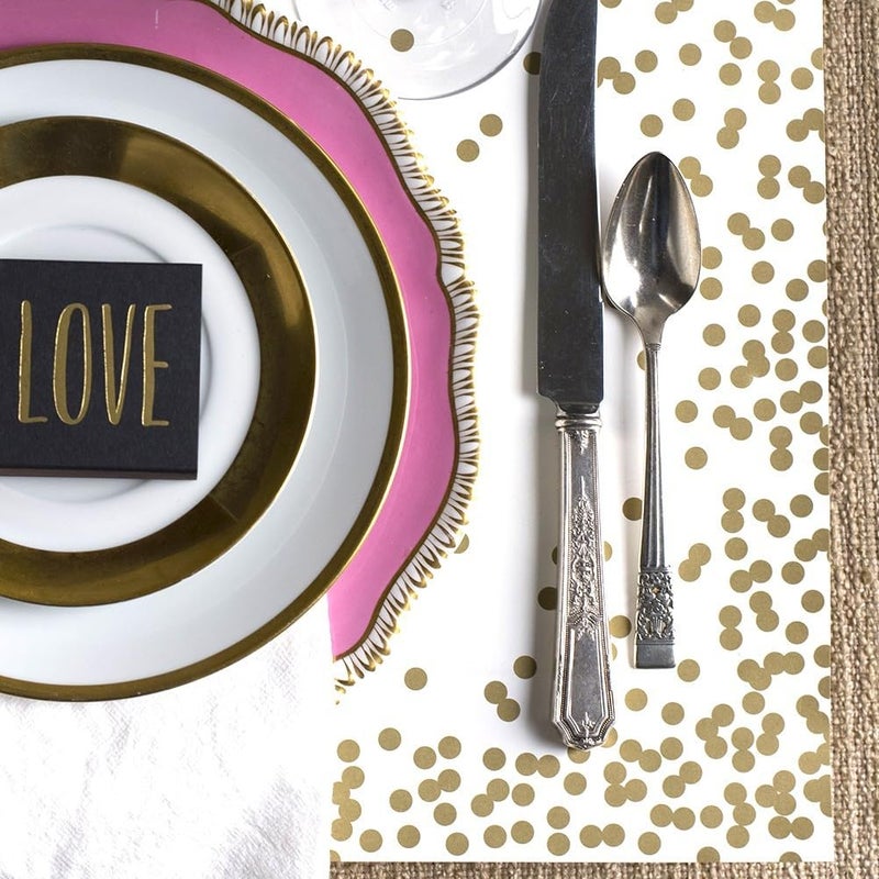 Hester & Cook Kitchen Papers Gold Confetti Disposable Paper Placemats for Table - 18 Sheets American Made - Image 5